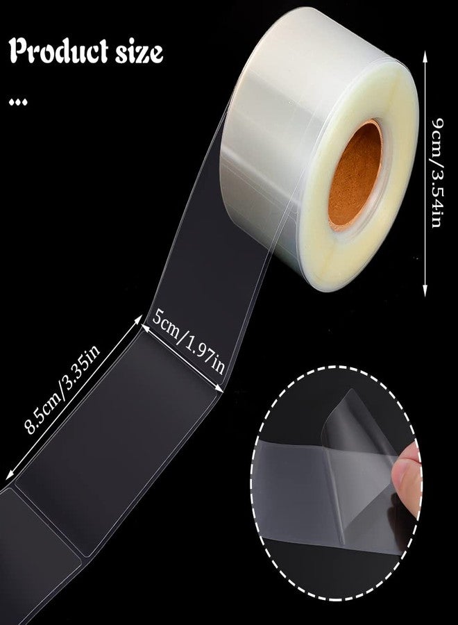 Prudiut 500 PCS Label Protectors, Clear Label Protectors Waterproof Clear Labels for Protecting Barcodes, Books, Numbers, Clothes Food Labels in Laboratory, Library, Office, Supermarket (3.35×1.97inch) - Image 3